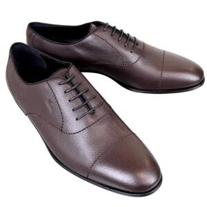GUCCI Wholecut Oxford Derby Dark Brown Leather Men’s Laced Shoes Size 11